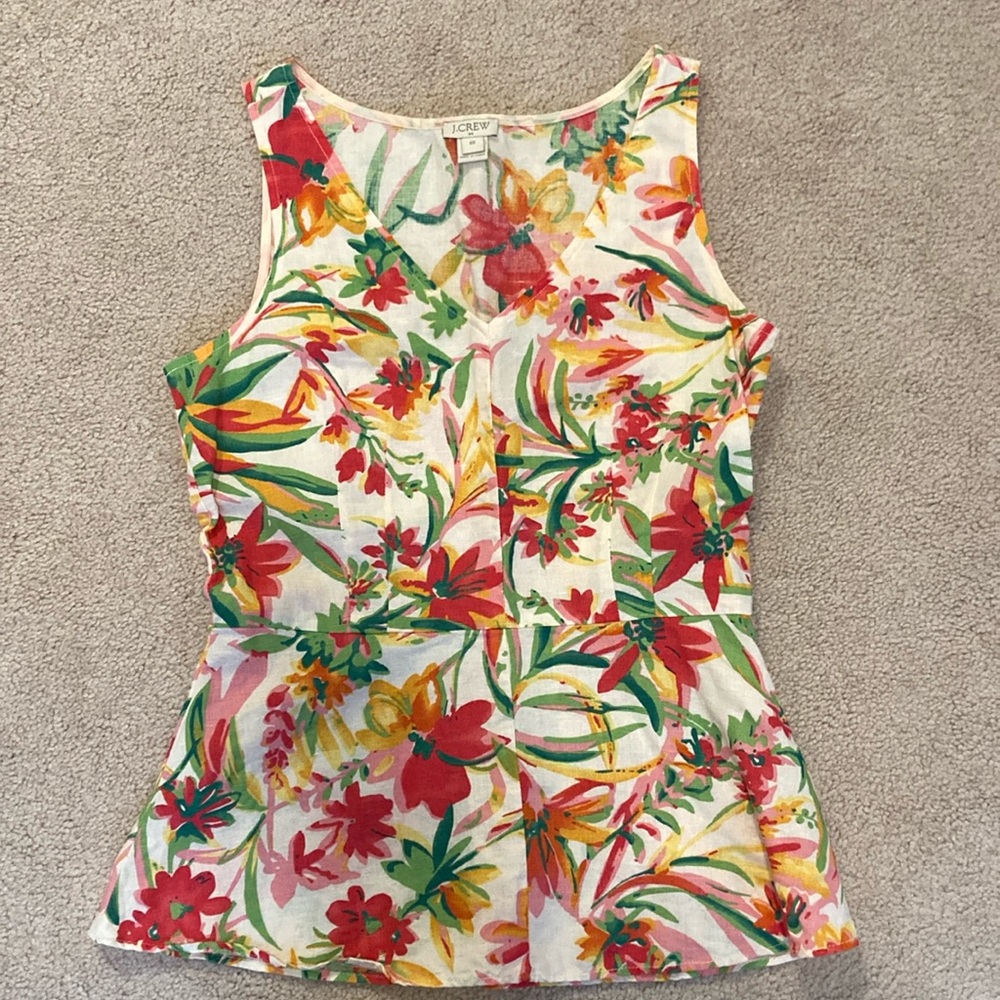 J. Crew Floral Peplum Top